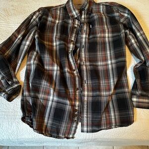 Carhartt Men's Plaid Casual Shirt - Black, Brown, Cream